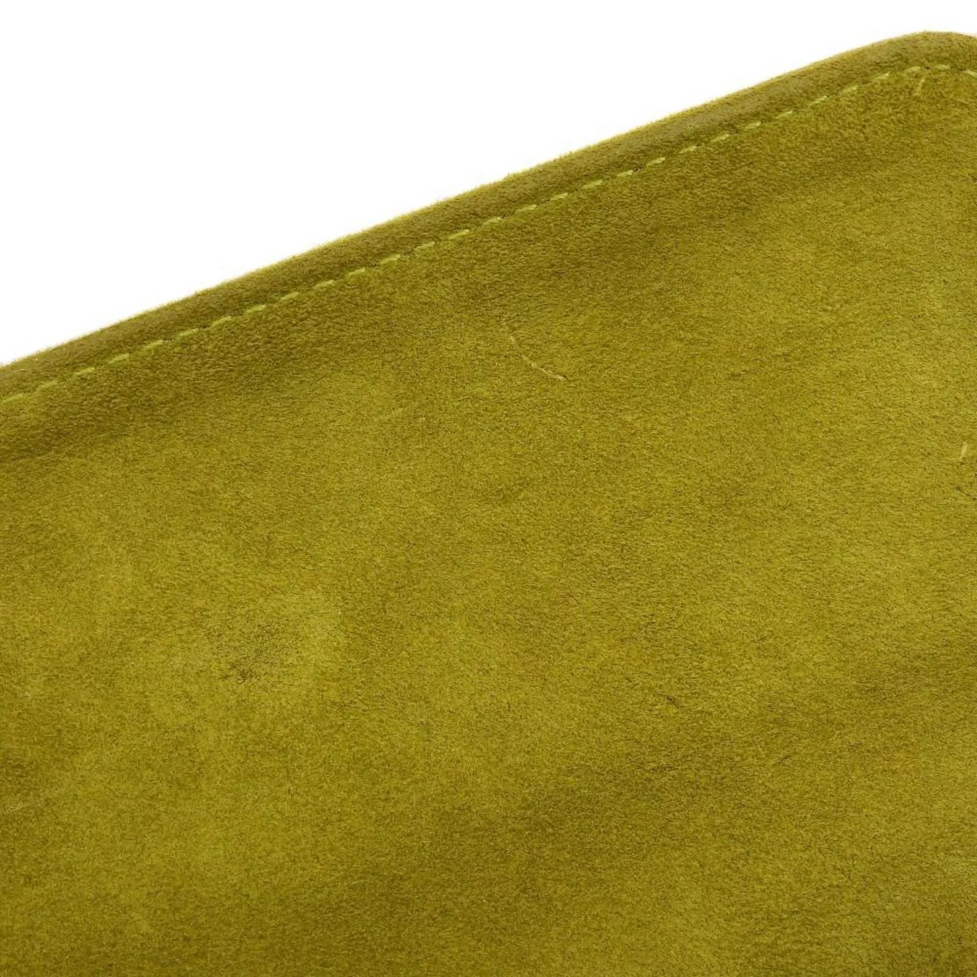 Pre-Owned Salvatore Ferragamo SALVATORE FERRAGAMO Gancini One Shoulder Bag Suede Green BC217651 (Good)