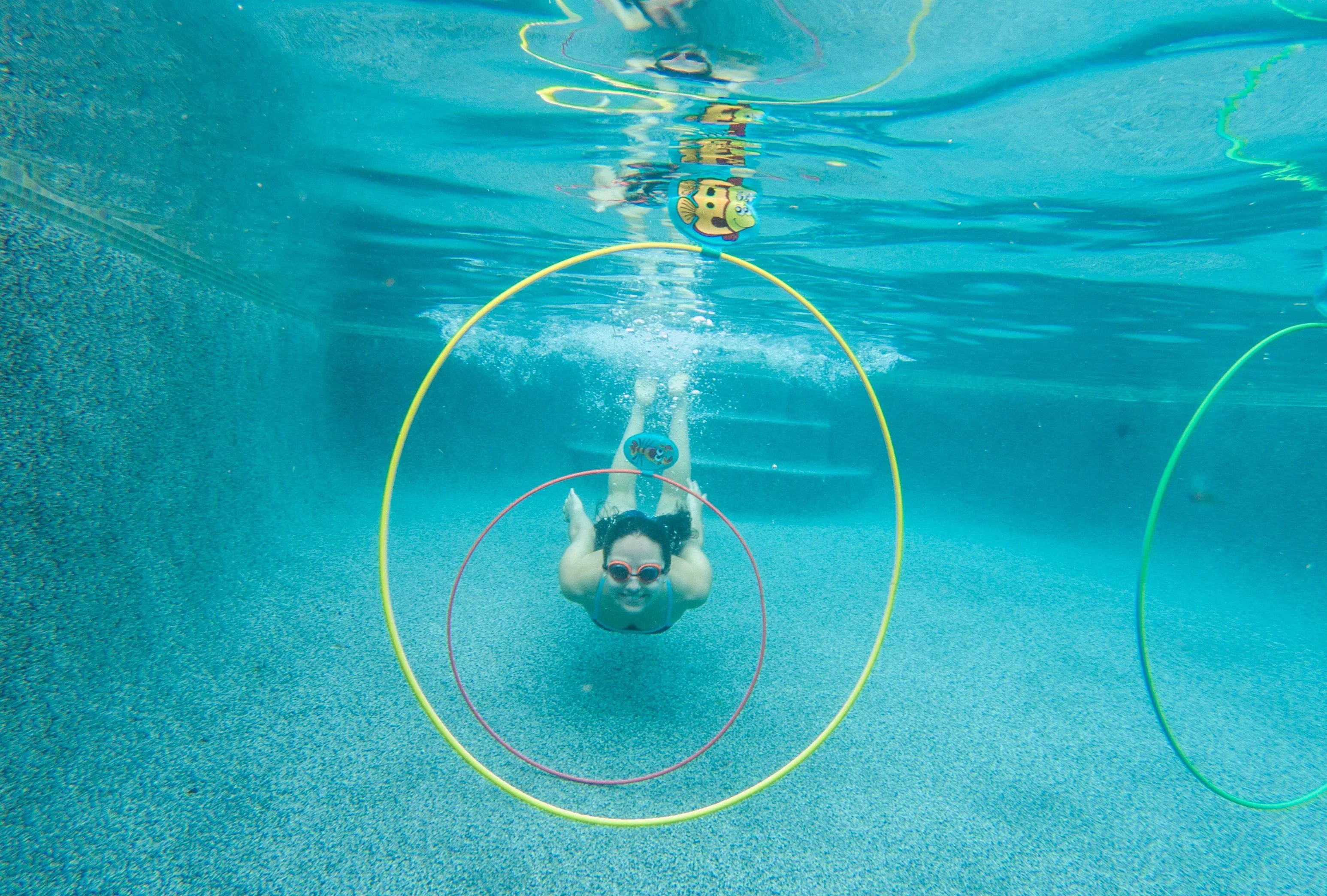 Water Sports Swim Thru Rings, Pool Toys, Children 8+ years (Colors Vary)