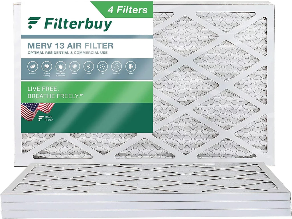 Filterbuy 20x36x1 MERV 13 Pleated HVAC AC Furnace Air Filters (4-Pack)