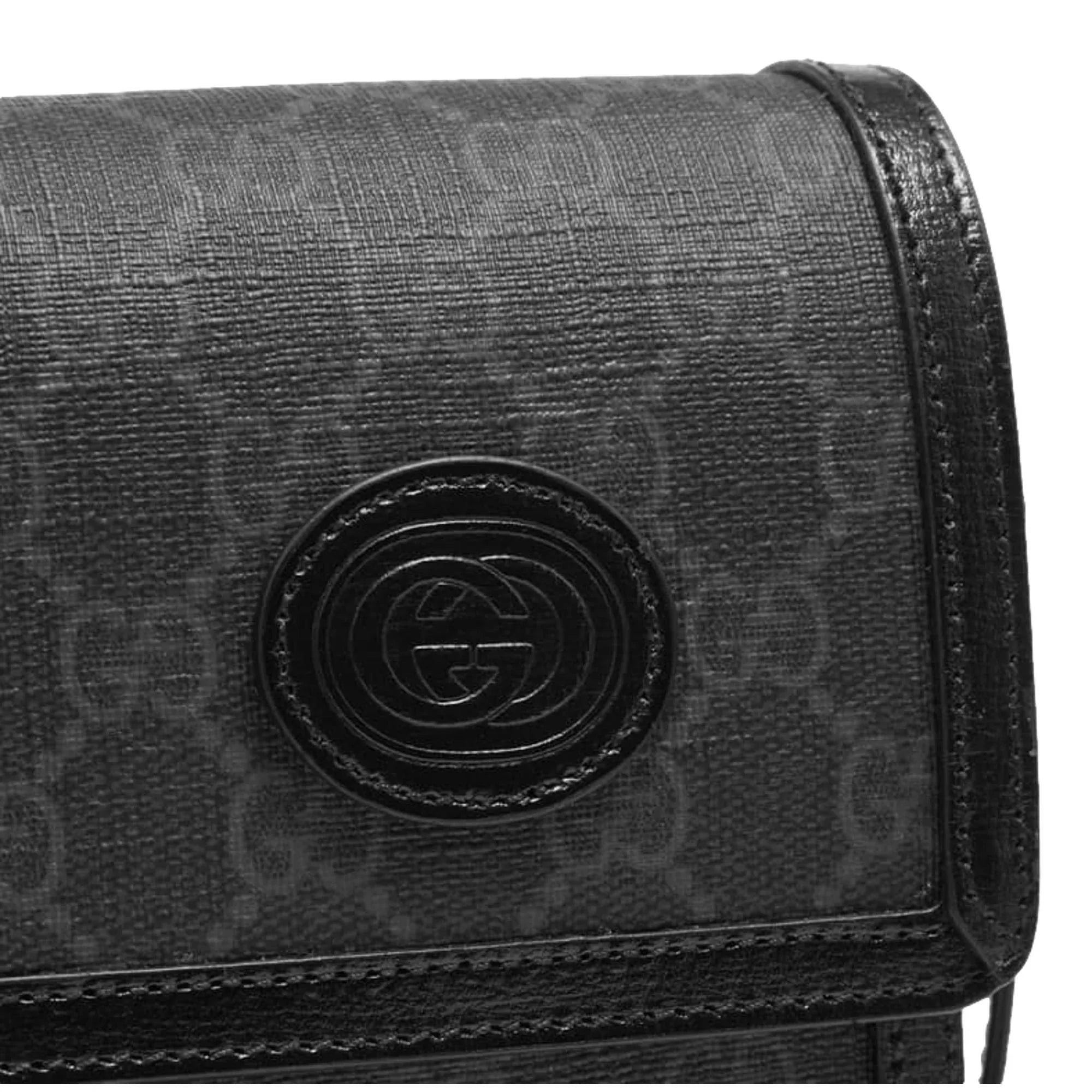 Gucci GG Retro Printed Ebony Canvas Crossbody Minibag