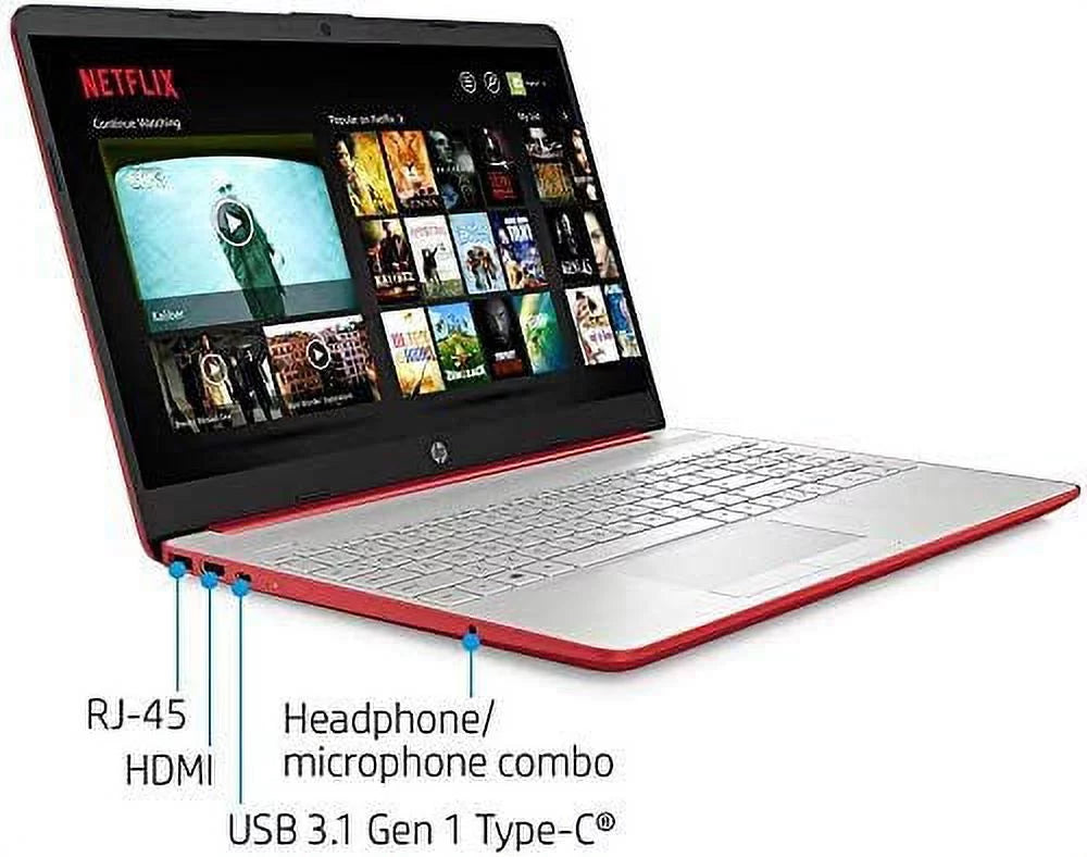 2021 15.6" HD WLED Laptop, Pentium Gold 6405U Processor, 4GB RAM, 128GB SSD, HDMI, Webcam, UHD Graphics 605, Bluetooth, Wi-Fi, Windows 10 S, Red, W/ MD Accessories
