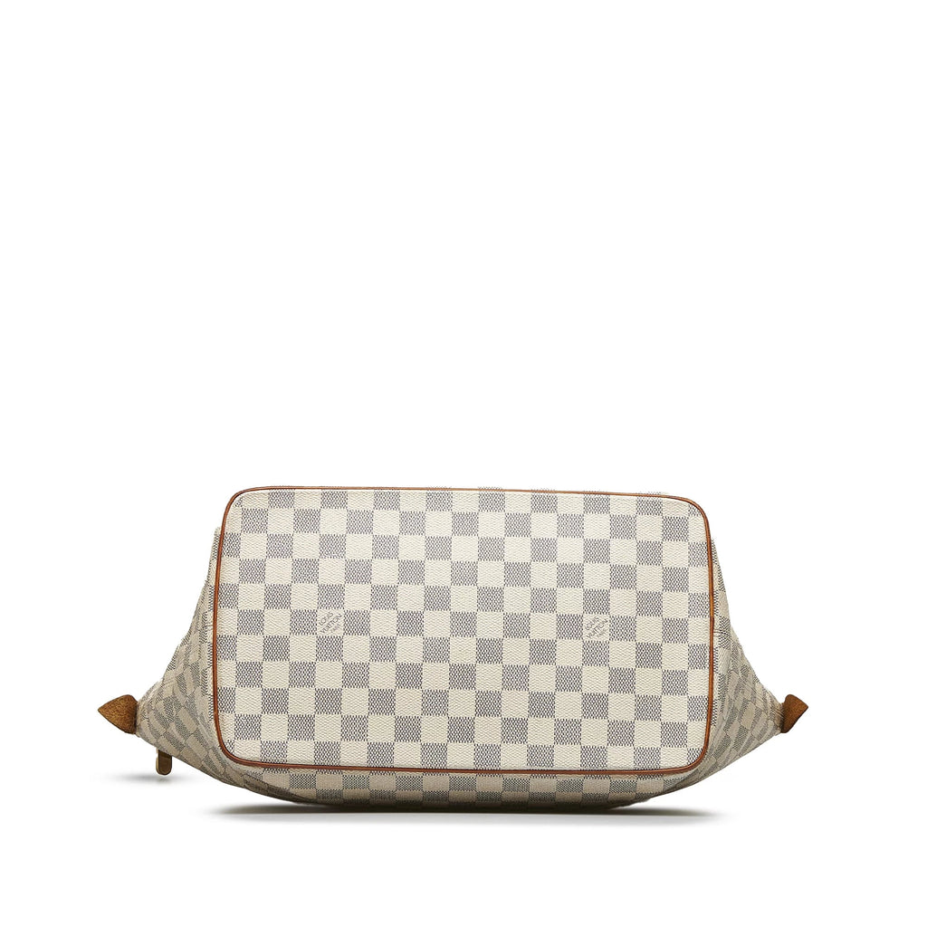 Pre-Owned Authenticated Louis Vuitton Damier Azur Saleya MM Canvas White Tote Bag Unisex (Good)