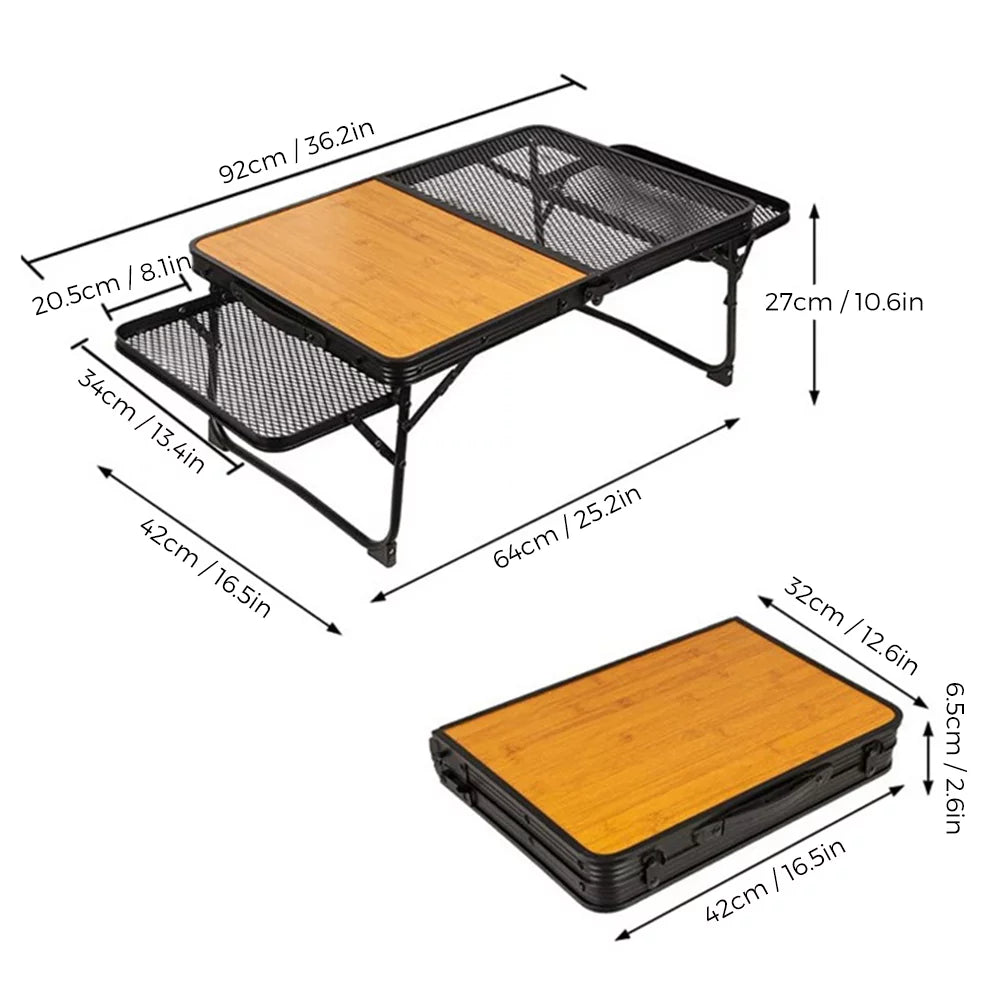 Lixada Folding Camping Table Mass Picnic Cooking Station for Convenient Food Prep