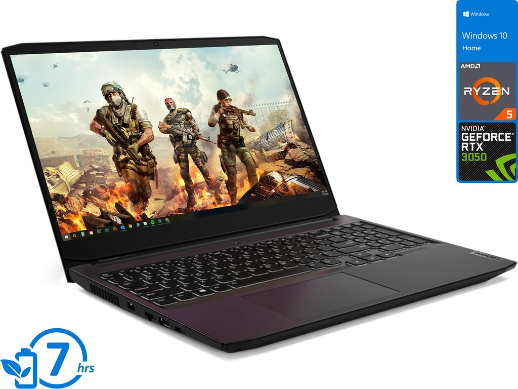 IdeaPad 3 Gaming Laptop, 15.6" 120Hz FHD Display, AMD Ryzen 5 5600H Upto 4.2GHz, 8GB RAM, 512GB NVMe SSD, GeForce RTX 3050, HDMI, Wi-Fi, Bluetooth, Windows 10 Home (82K20013US)