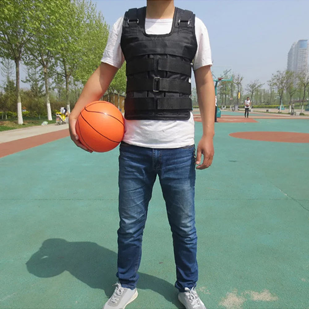 Lixada Adjustable Load Vest 50kg Max Load Oxford Cloth Jacket for Strength Training Exercise Empty