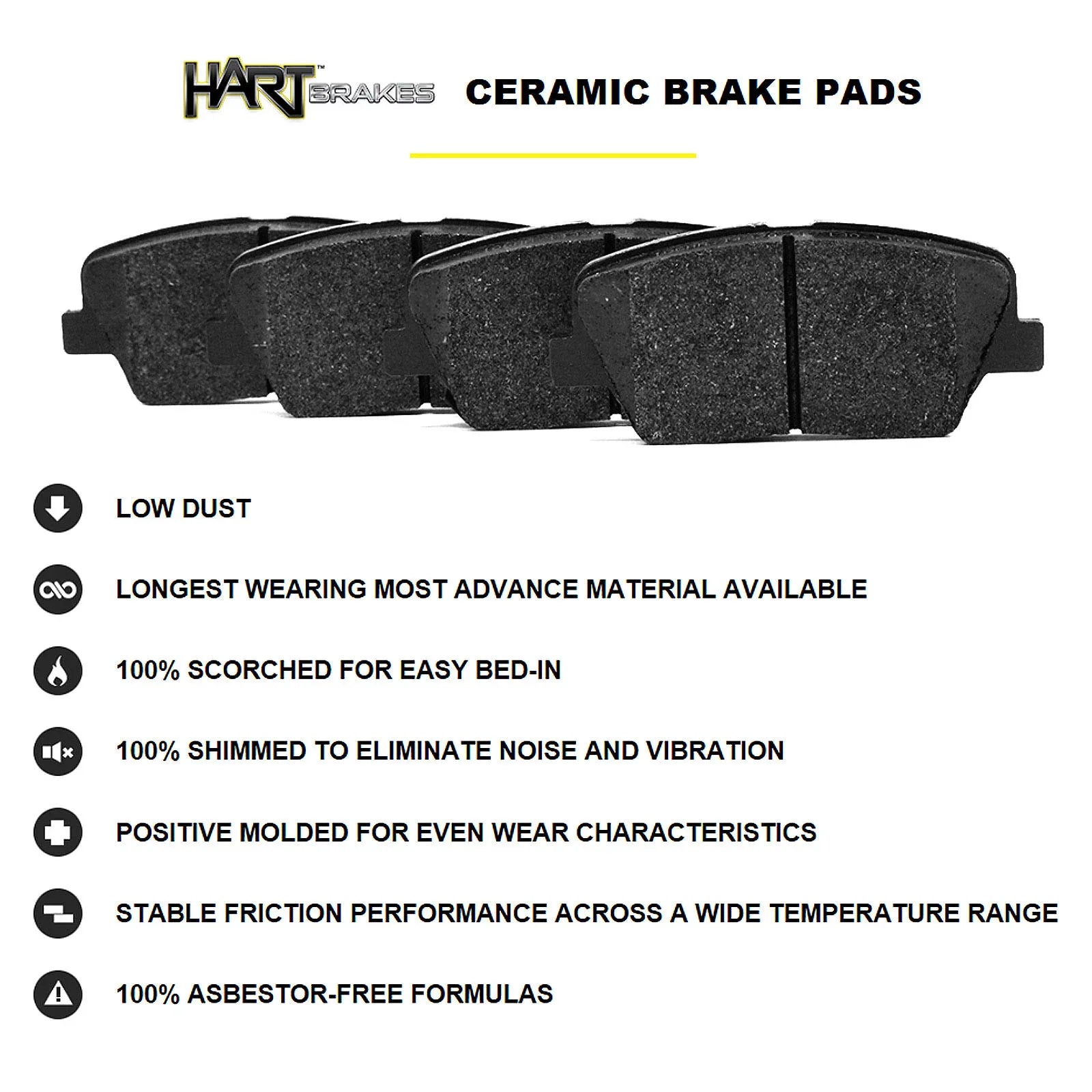 Hart Brakes Front Brakes and Rotors Kit |Front Brake Pads| Brake Rotors and Pads| Ceramic Brake Pads and Rotors |fits 2017-2018 Nissan X-Trail, 2017-2019 Nissan Qashqai, 2018-2020 Nissan Rogue