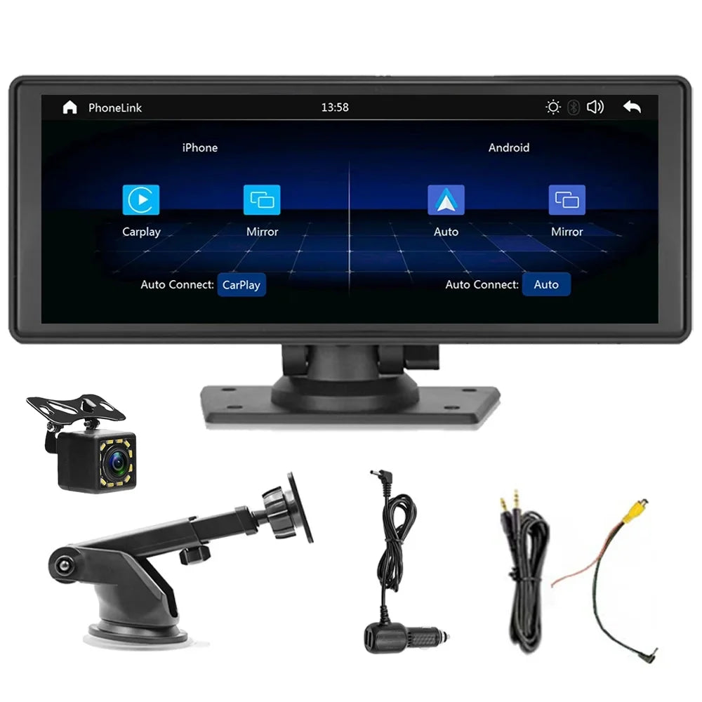 Polarlander Wireless Carplay Car Stereo GPS Navigation, 9.3 Inch Touch Car Play Screen Audio Car Radio Receiver with Android Auto, Bluetooth,Backup Camera, Recorder AUX, TF, Multimedia Player