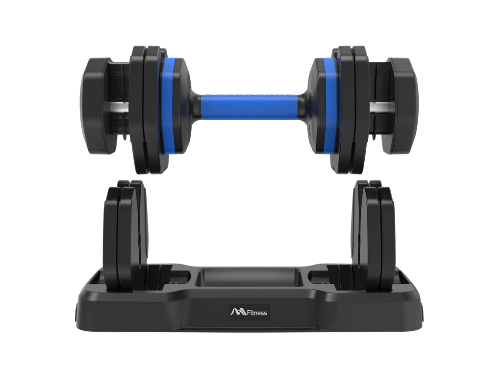 Adjustable Dumbbell - 55lb Single Dumbbell with Anti-Slip Handle, Fast Adjust Mass by Turning Handle with Tray, Exercise Fitness Dumbbell Suitable for Full Body Workout