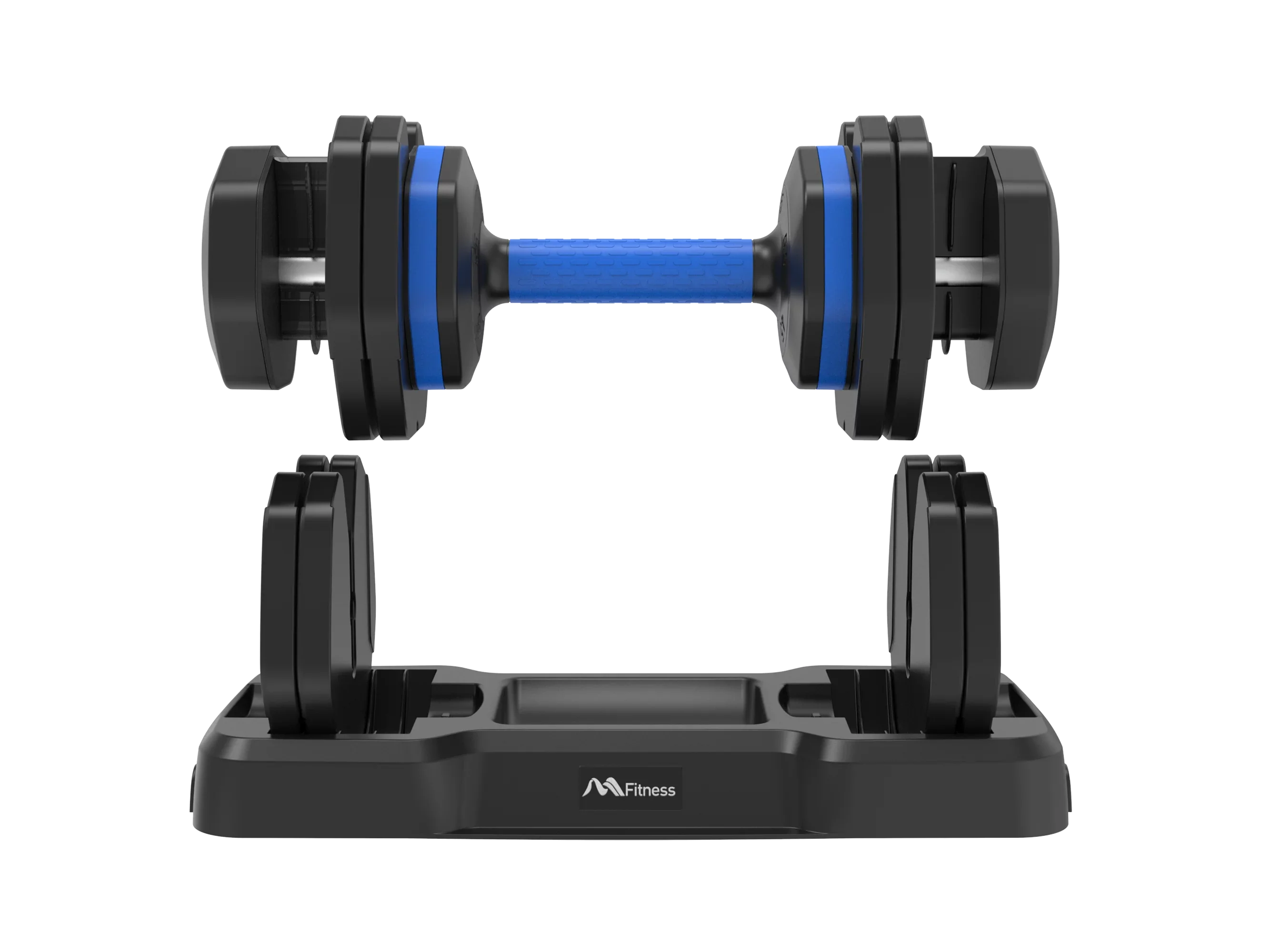 Adjustable Dumbbell - 55lb Single Dumbbell with Anti-Slip Handle, Fast Adjust Mass by Turning Handle with Tray, Exercise Fitness Dumbbell Suitable for Full Body Workout