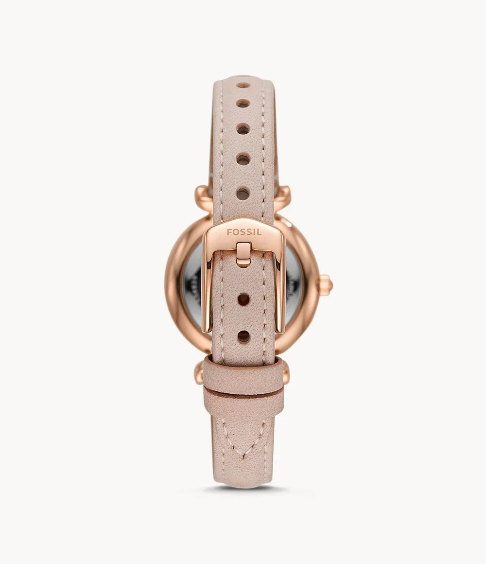 Fossil Women's Carlie Mini Three-Hand, Rose Gold-Tone Stainless Steel Watch, ES4839