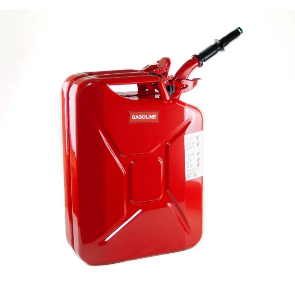 Wavian USA JC0020RVS Red Authentic NATO Jerry Fuel Can and Spout System, 20 Liter