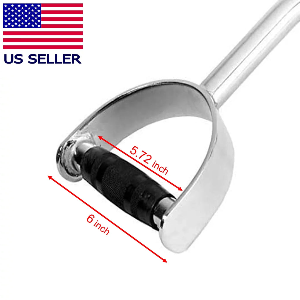 Fitness Maniac Home Gym Cable Attachment 28 inch LAT Bar Handle Machine Exercise Chrome PressDown Strength Training Home Gym Attachments