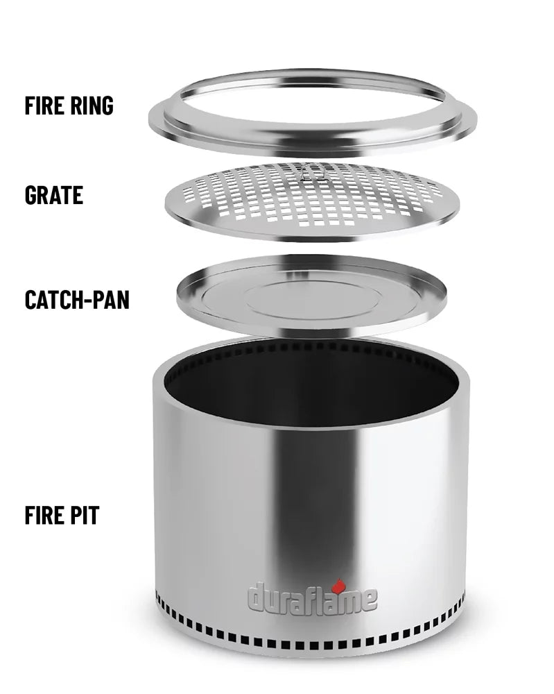 Duraflame™ Stainless Steel Low Smoke Fire Pit, 19"