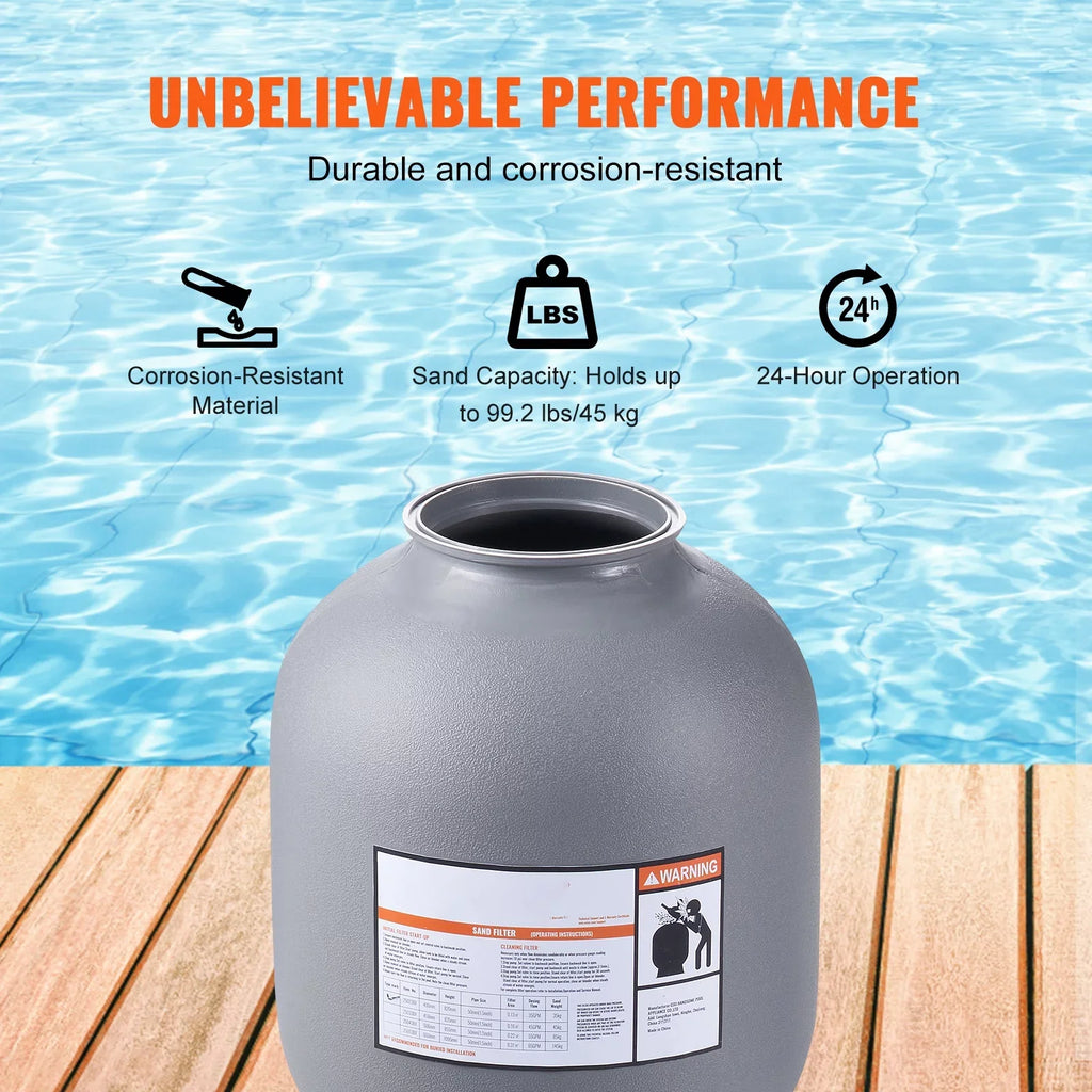 BENTISM Swimming Pool Sand Filter 19" Above Inground Sand Filter with 7-Way Valve