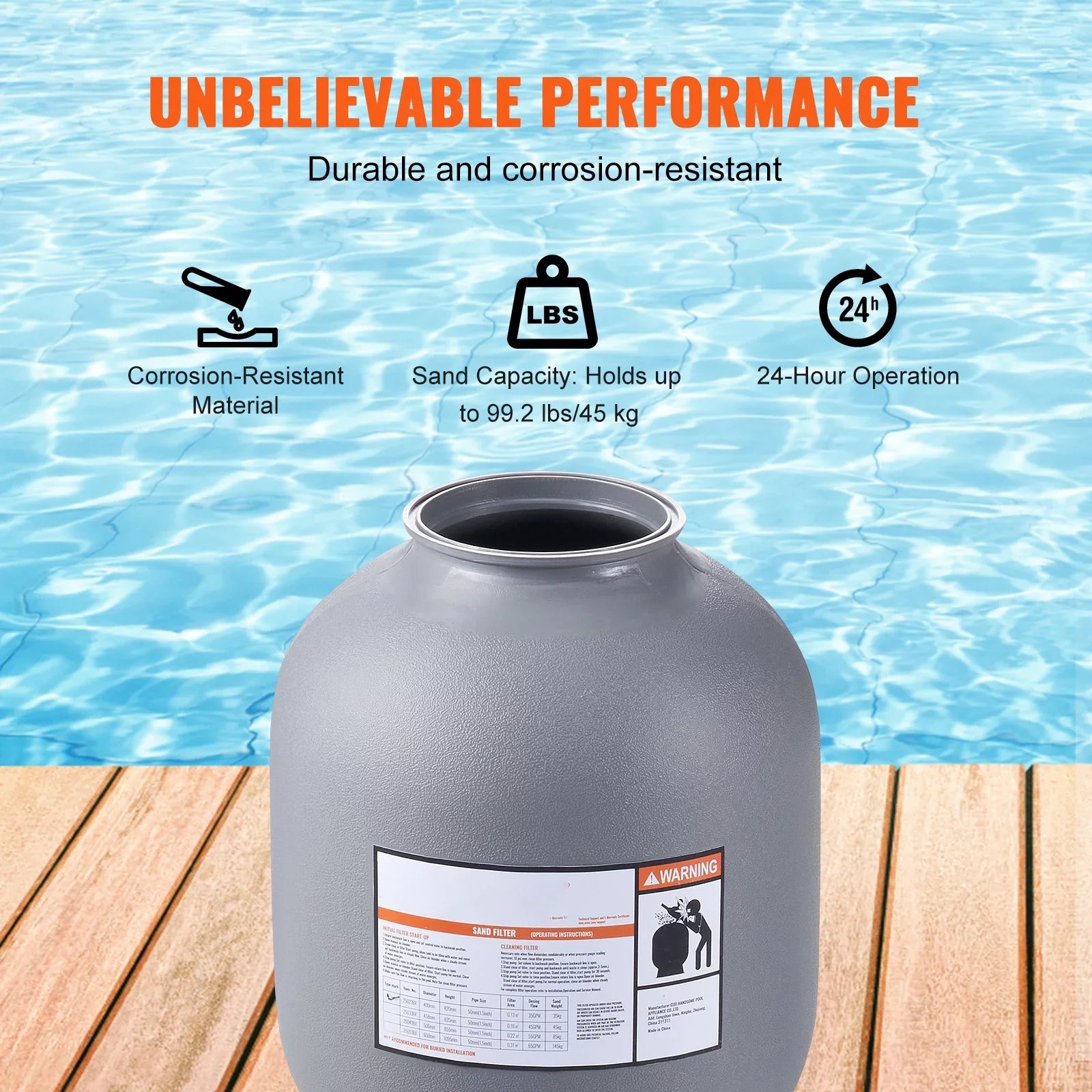 BENTISM Swimming Pool Sand Filter 19" Above Inground Sand Filter with 7-Way Valve