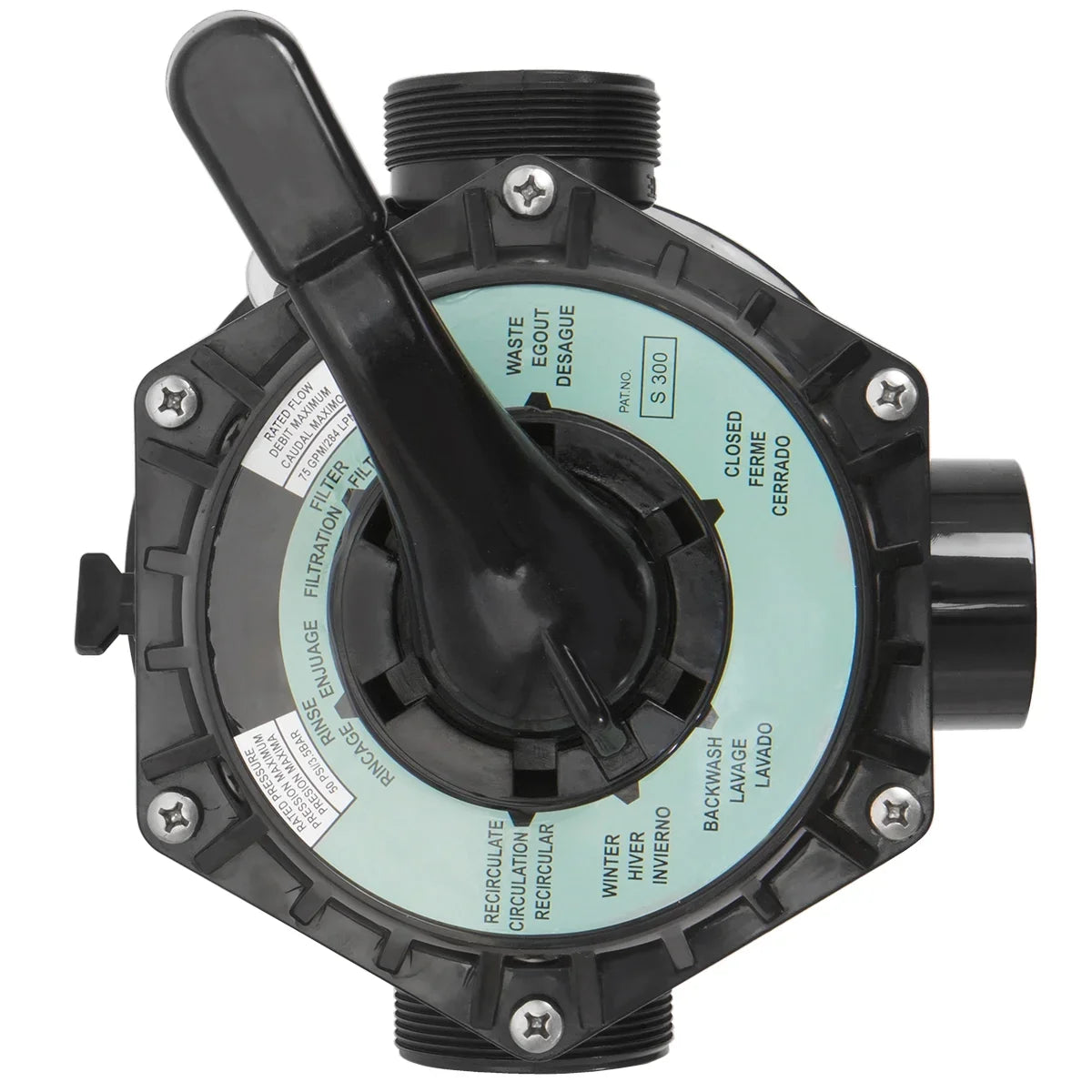 XtremepowerUS Sand Filter System 19", Pressure Water, 360 degree rotation of valve 24,000 Gallons, Gray