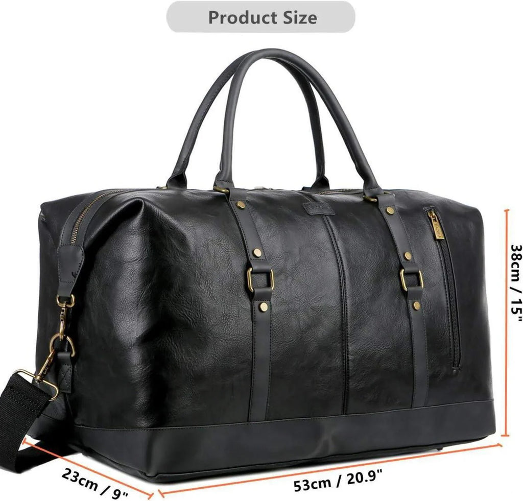FR Fashion Co. 20 Leather Overnight Travel Duffel Bag
