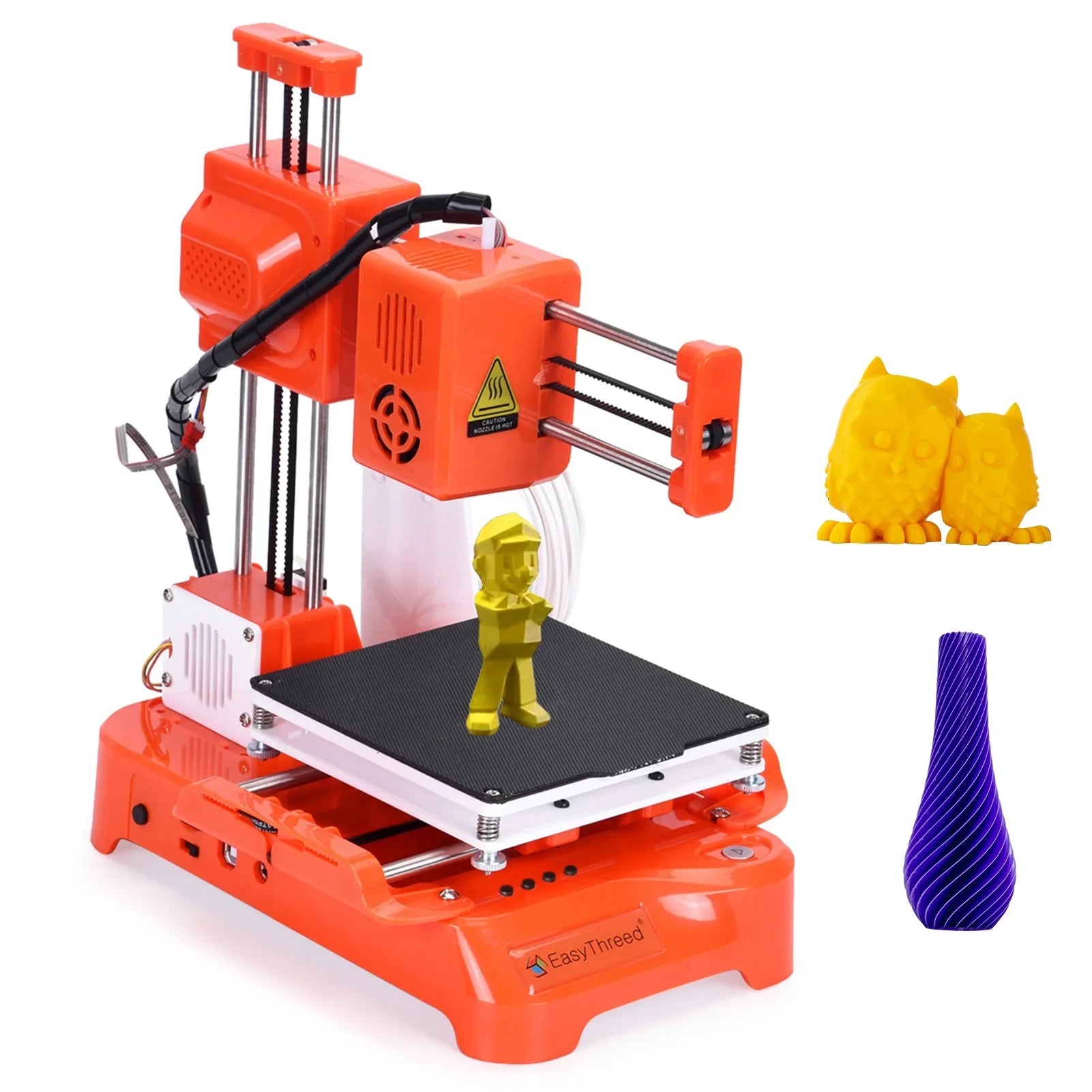 OWSOO Desktop 3D Printer, 100x100x100mm Print Size, One-Key Printing, No Heated Bed, PLA Sample Filament, Kids Education