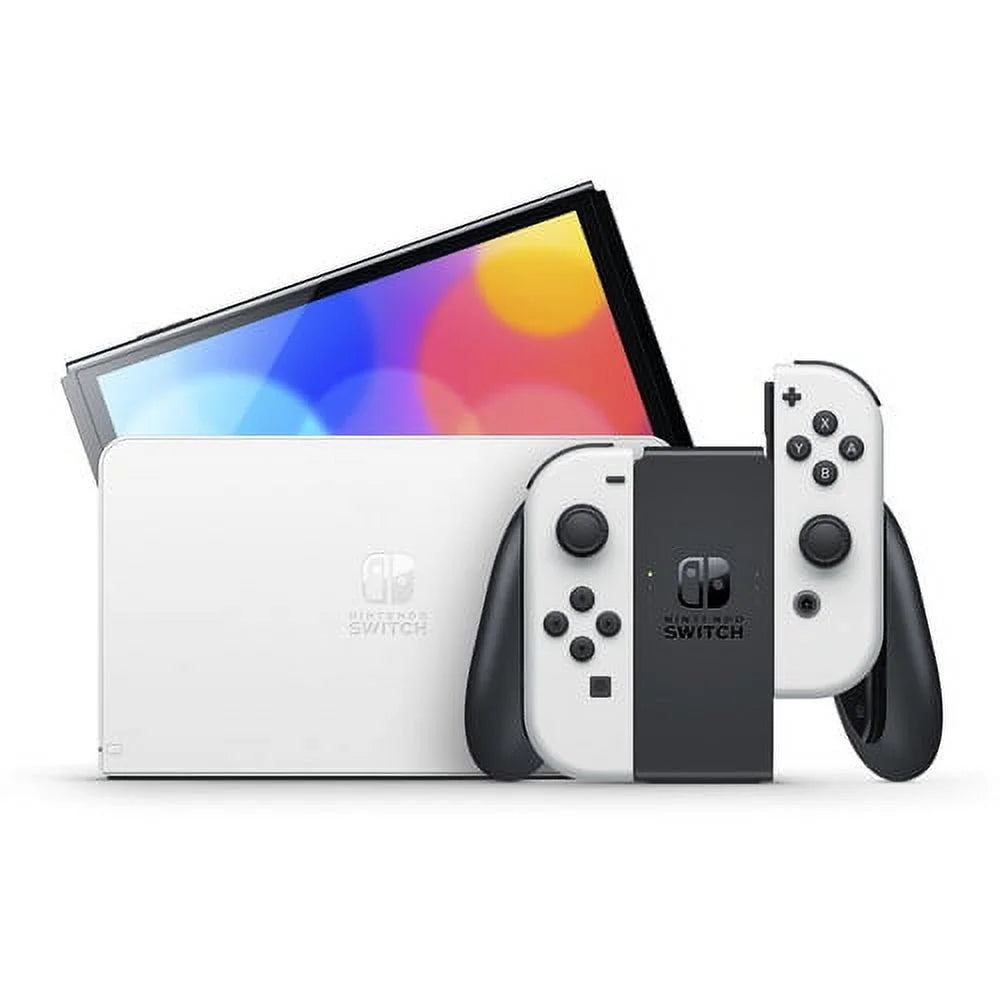 Nintendo Switch OLED White with Pokemon Sword, 128GB Card, and More