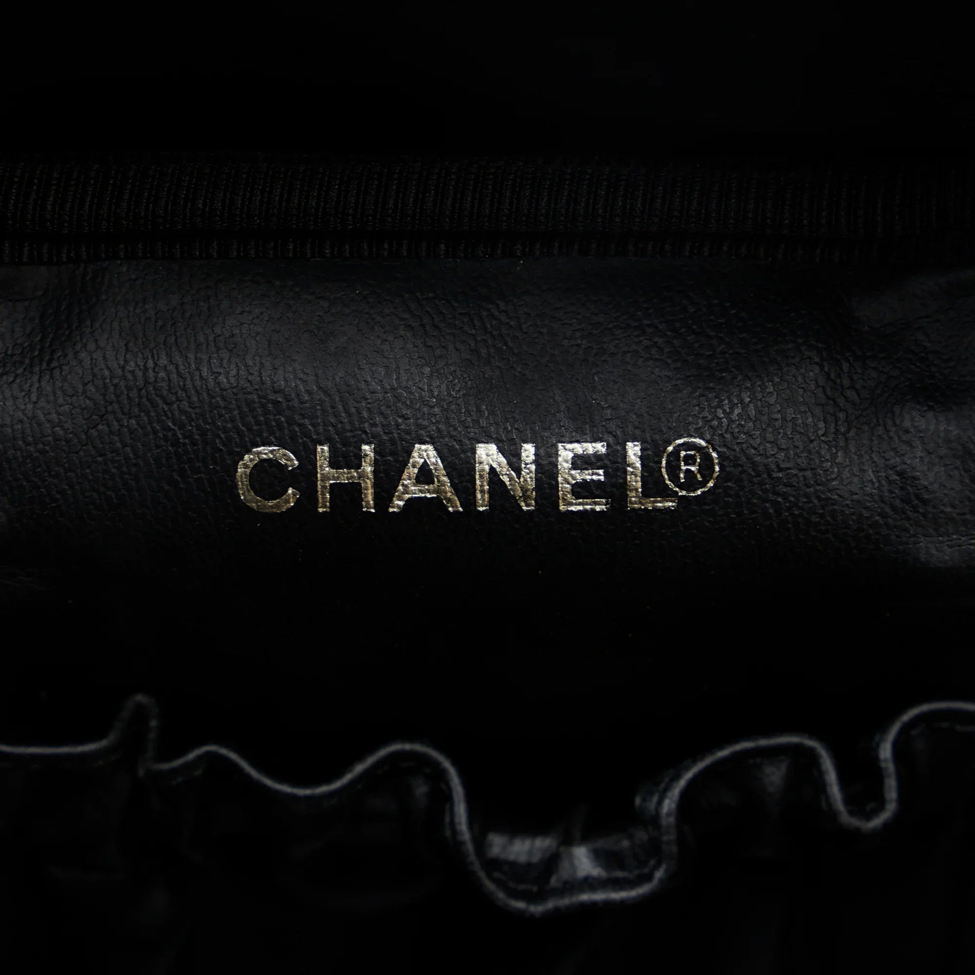 Pre-Owned Authenticated Chanel CC Caviar Vanity Bag Leather Dark Unisex (Good)