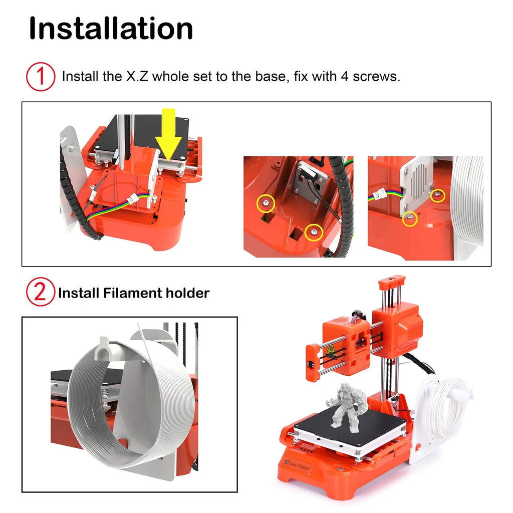 OWSOO Desktop 3D Printer, 100x100x100mm Print Size, One-Key Printing, No Heated Bed, PLA Sample Filament, Kids Education