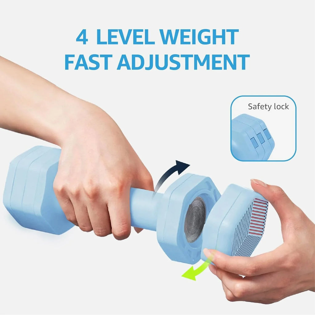Adjustable Mass Dumbbells Set- A Pair 4lb 6lb 8lb 10lb (2-5lb Each) Free Mass Set for Home Gym Equipment Workouts Strength Training for Women, Men,Teens 3 Colors