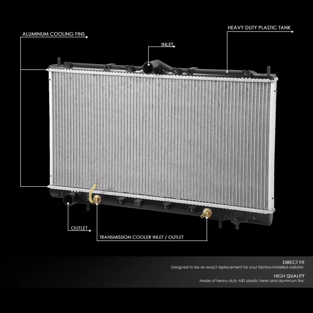DNA Motoring OEM-RA-1892 Aluminum Radiator For 1995-2000 Chrysler Sebring Dodge Avenger 2.5L V6 AT 96 97 98 99