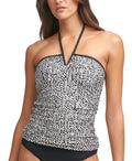 Calvin Klein Ebony MULTI ABSTRACT CHEVRON V-Wire Halter Tankini Top, US X-Small