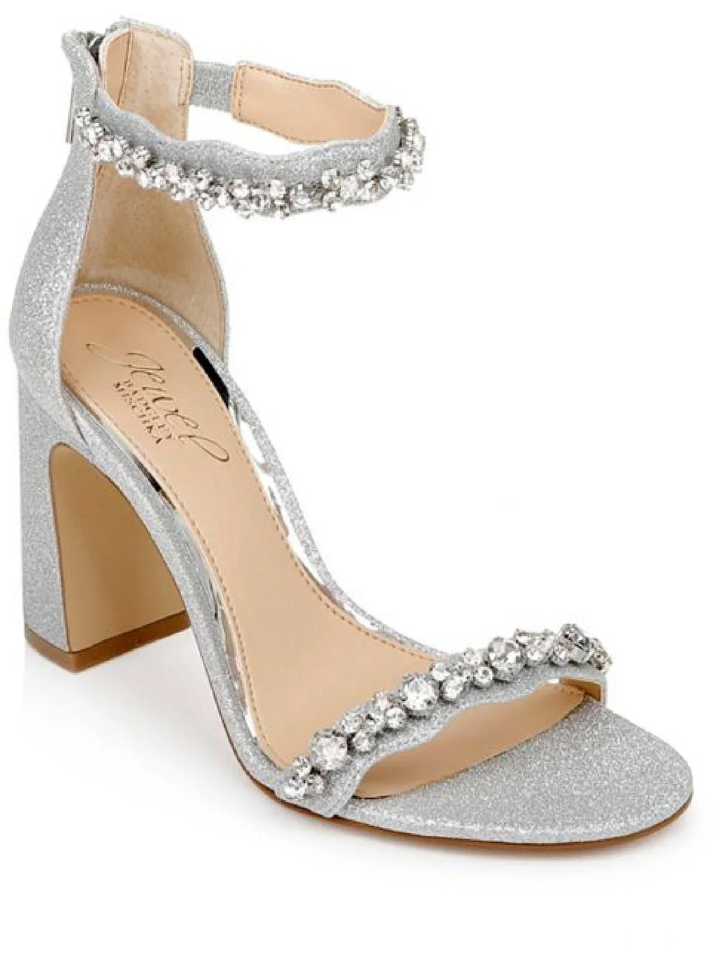 Jewel Badgley Mischka Womens Odessa Satin Rhinestone Heels