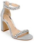 Jewel Badgley Mischka Womens Odessa Satin Rhinestone Heels