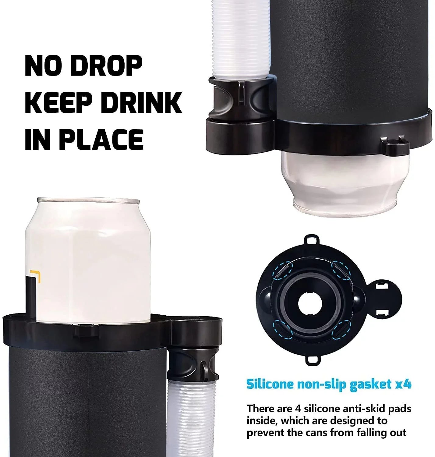 Jahy2Tech Portable Can/Bottle Cooler Cup with 2 Detachable Expandable Hose and Bottle Opener Keychain,Hose Funnel Cup for Beverage Drink, Built for Party Bottle Bottle Drinking Jet