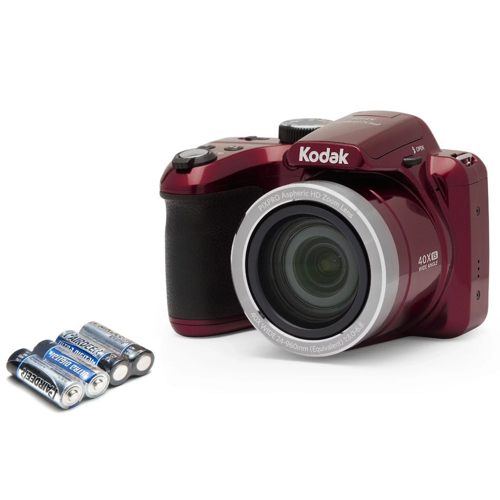 KODAK PIXPRO AZ401 Bridge Digital Camera - 16MP 40X Optical Zoom HD720p video (Red)