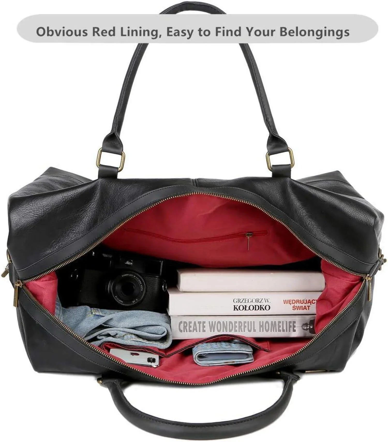 FR Fashion Co. 20 Leather Overnight Travel Duffel Bag