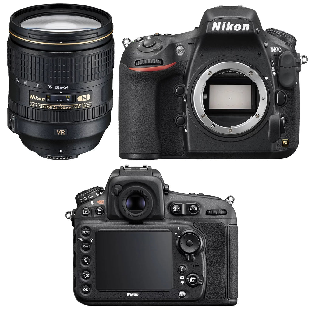 Nikon D810 DSLR Camera w/ 24-120mm VR Lens & Multi-Power Battery Grip Bundle