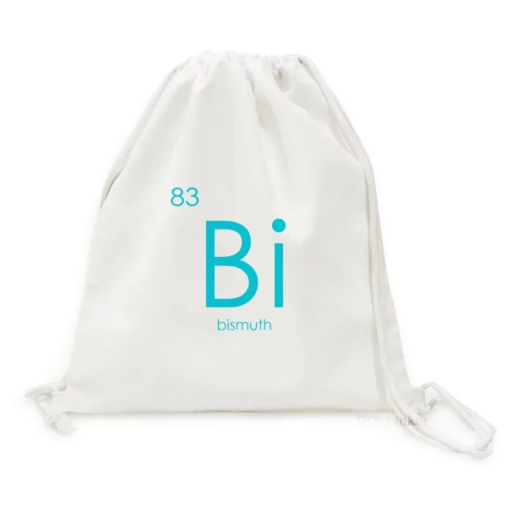 Chestry Elements Period Table Poor Metals Bismuth Bi Backpack Canvas Drawstring Reusable Mesh Shopping Bag