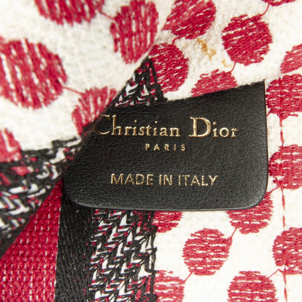 Pre-Owned Authenticated Dior Mini Dioramour Book Tote Canvas Fabric Red Tote Bag Unisex (Good)