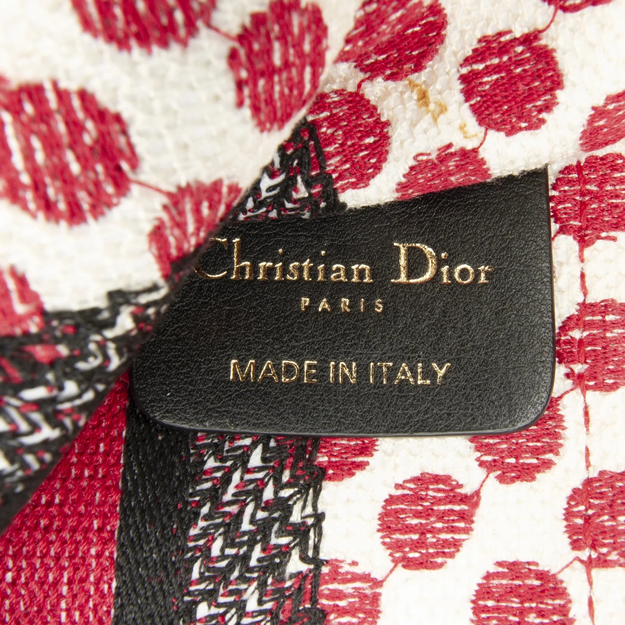 Pre-Owned Authenticated Dior Mini Dioramour Book Tote Canvas Fabric Red Tote Bag Unisex (Good)