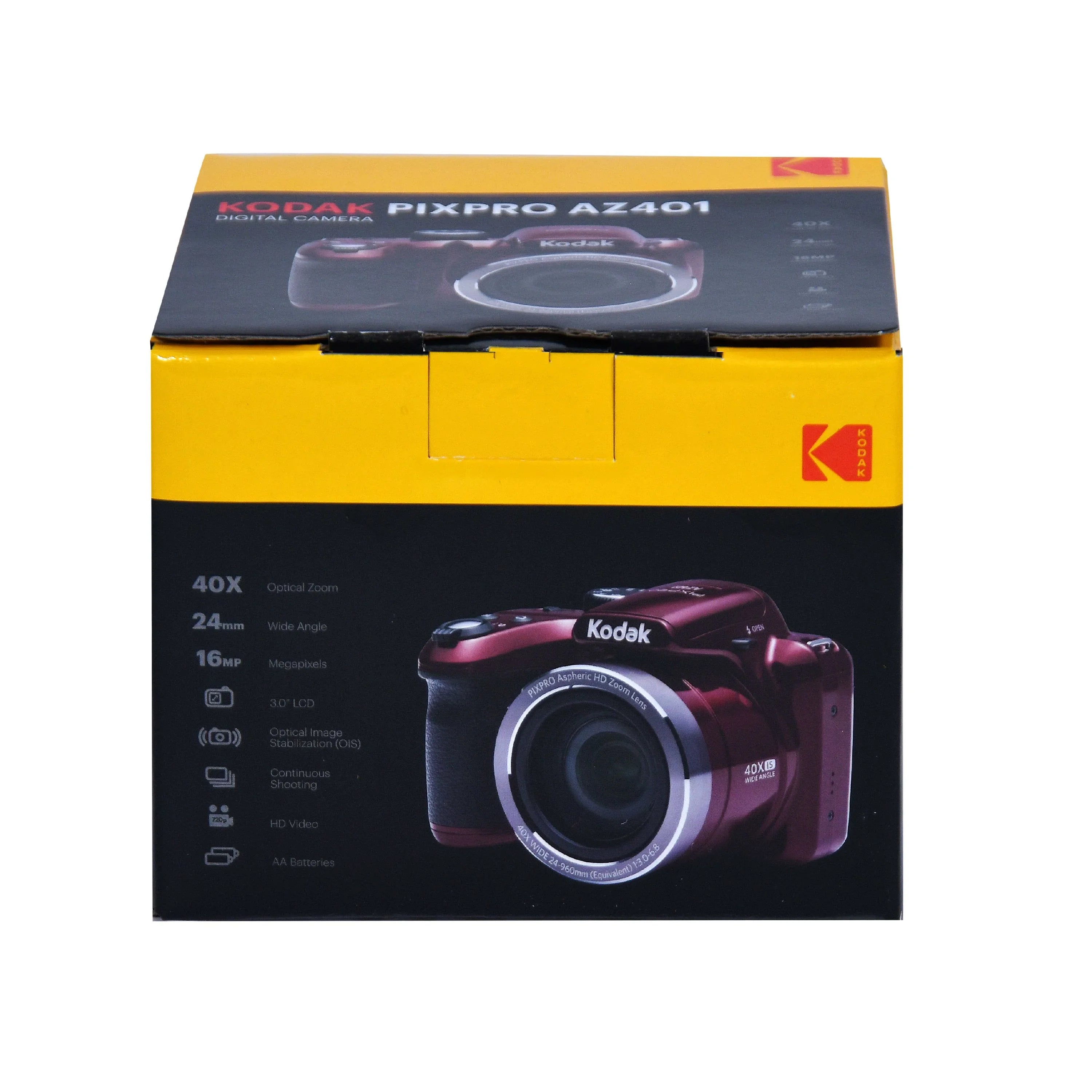 KODAK PIXPRO AZ401 Bridge Digital Camera - 16MP 40X Optical Zoom HD720p video (Red)