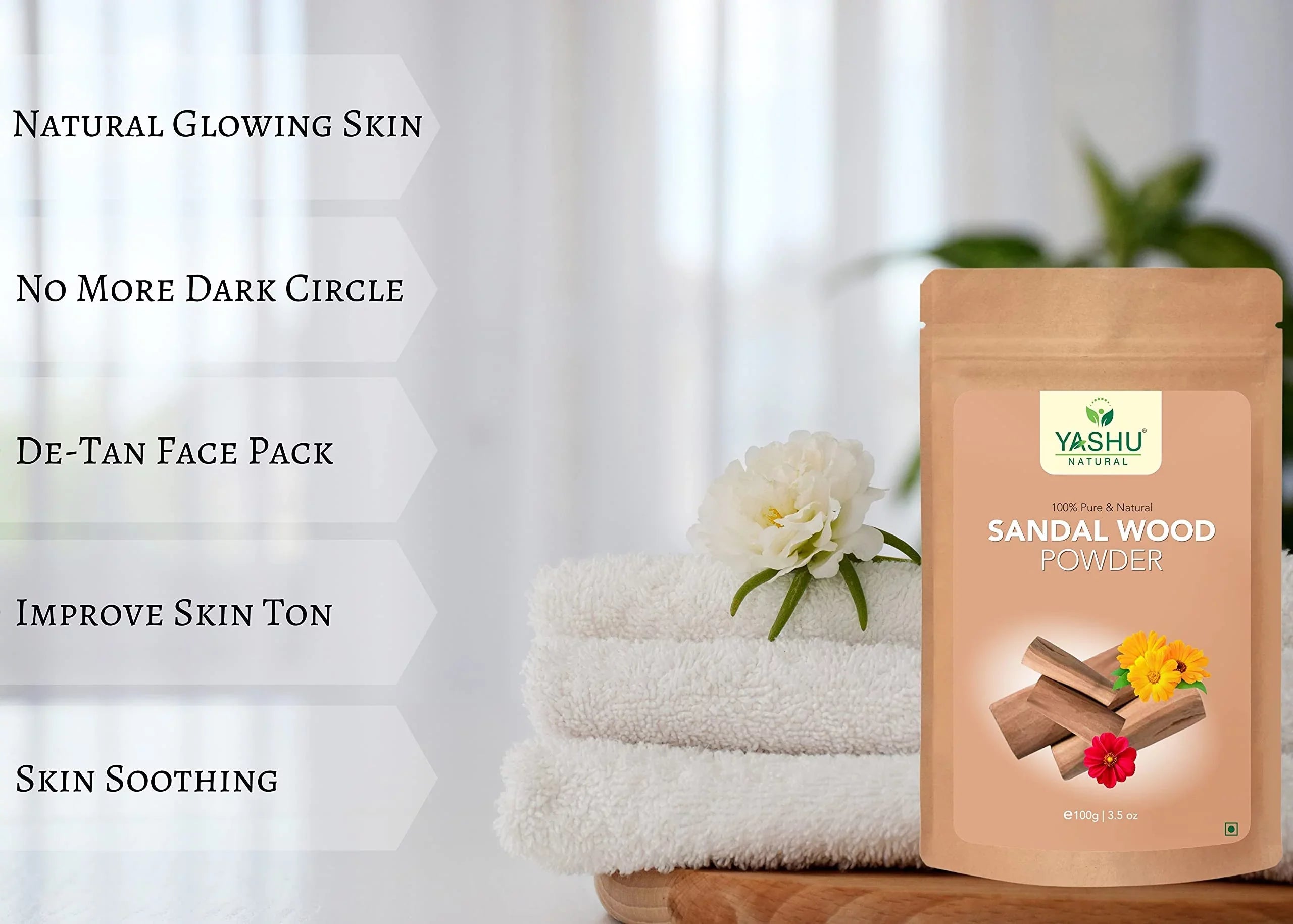 YASHU Organic Lemon Peel Orange Peel Kasturi Turmeric Haldi Sandalwood Face Powder for Glowing Skin | Detan & Brightening Combo Pack of 4 (400Gm)