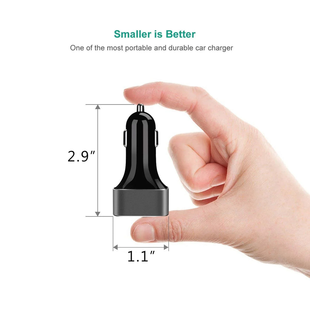 2-Port USB 36W Quick Car Charger w Cord Charger 6ft USB Cable M8J for Dark Motion, Key2, KEYone, LE - BLU G9, Vivo XI Plus 5 - CAT S61 S48c - Coolpad Legacy - Essential Phone (PH-1)
