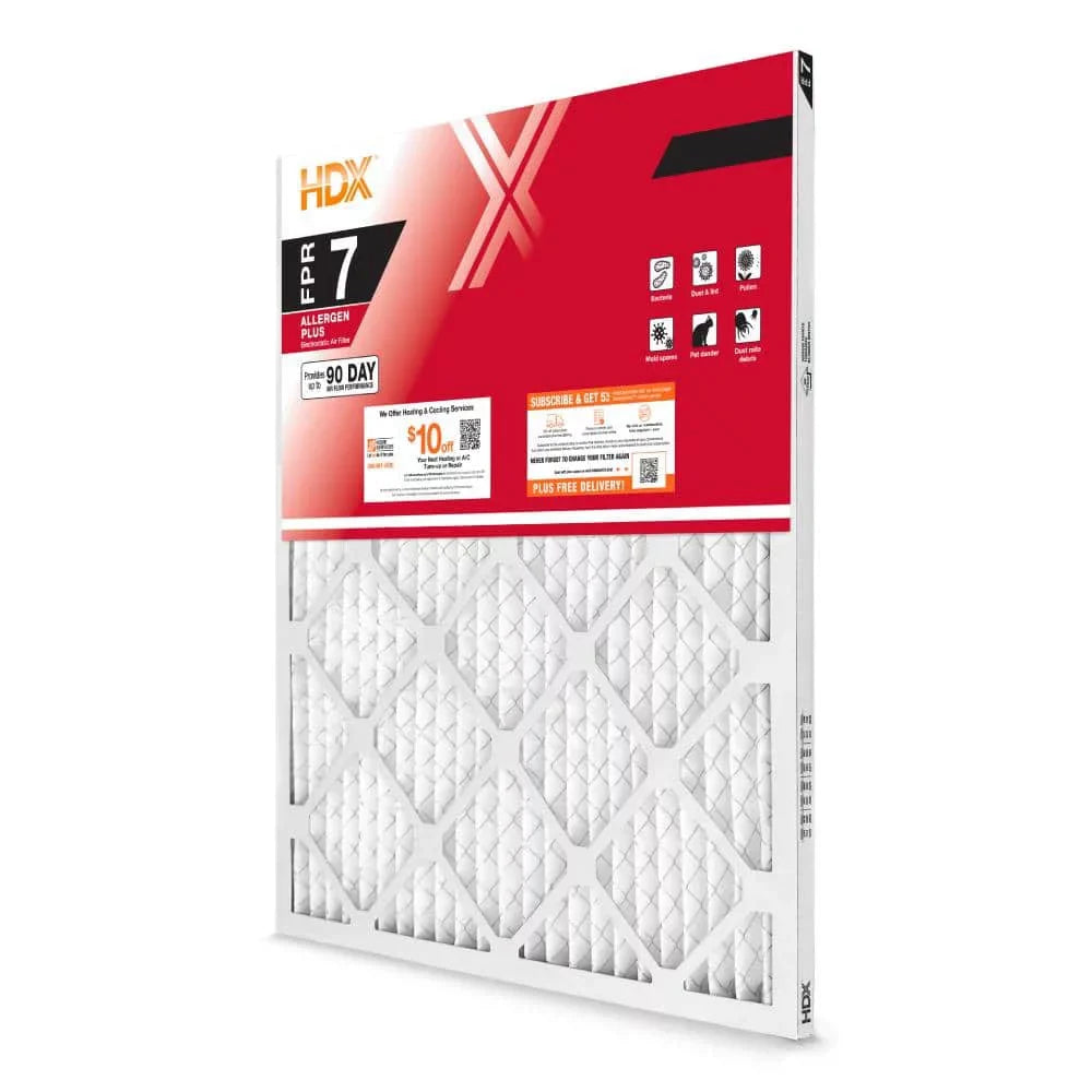 HDX 20 in. x 25 in. x 1 in. Allergen Plus Pleated Air Filter FPR 7 (Pack Of 2)