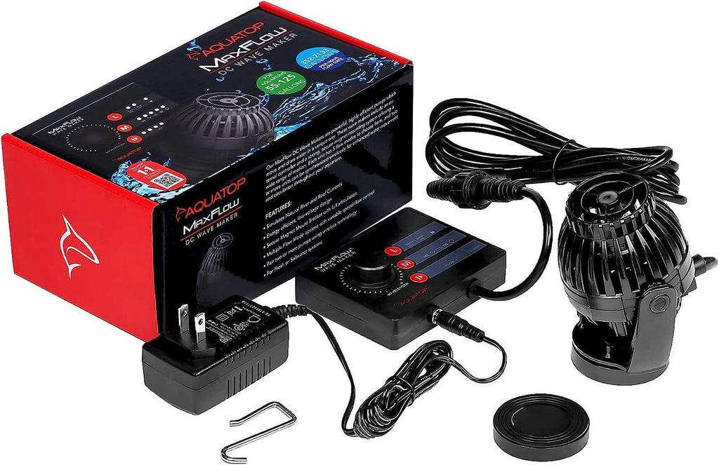 Maxflow DC Wavemaker Pump With Controller, 2,113 GPH – Fits 55-125 Gallon Tanks, Safe For Salt & water Aquariums, Wirelessly Connect 2 Or More Units, Aquarium Pump, MWV-2000