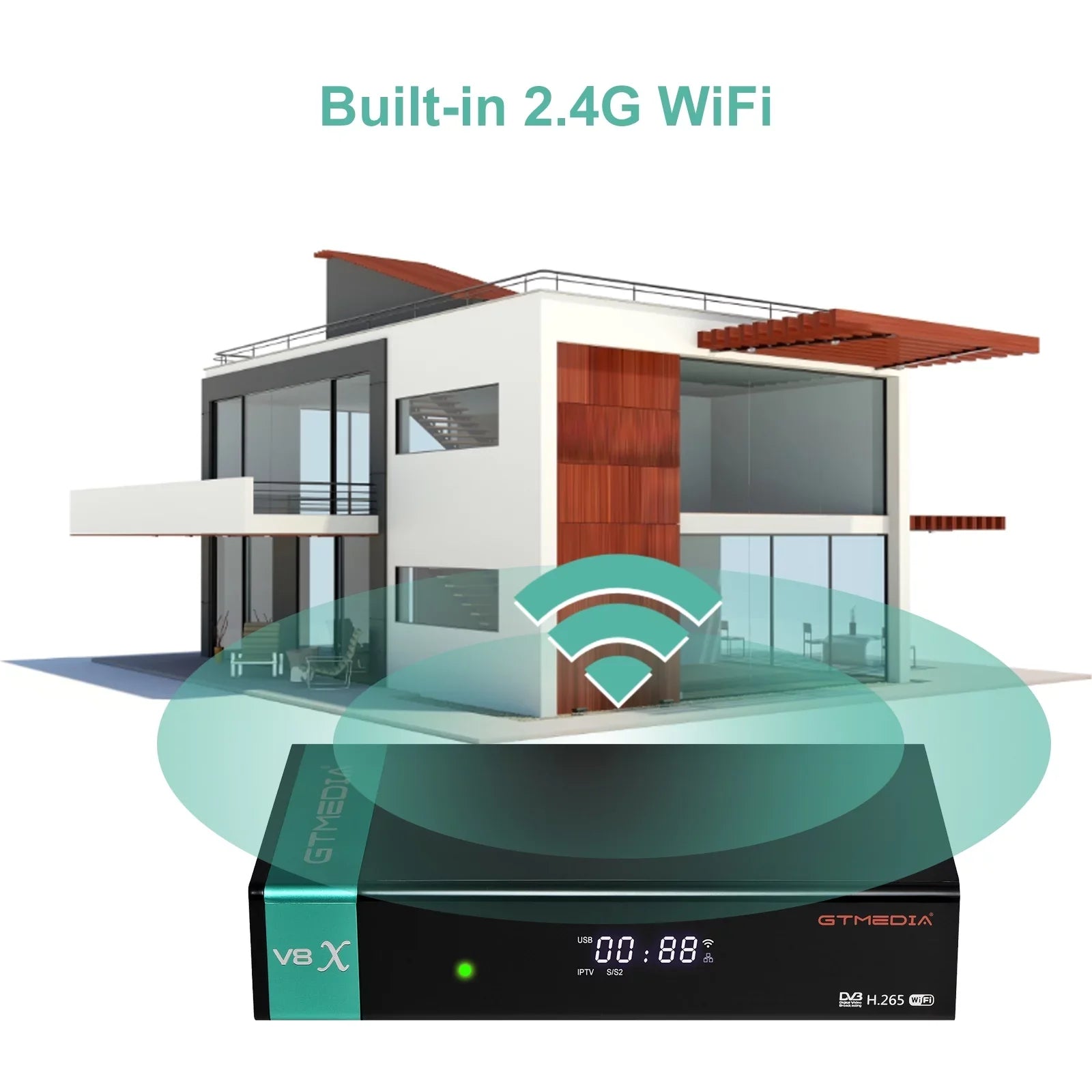 GTMEDIA V8X LA DVB-S/S2X Signal Receiver MU3 IKS Set Box SCART OUT CA Card Slot Built-in WiFi H.265 Digital TV Receptor