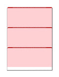 Zapco High-Security Check Paper, Red w Complex Background Pattern, 8-1/2" x 11", Microperfed with 3-Up Checks, 12 Security Features - PACK OF 100 SHEETS