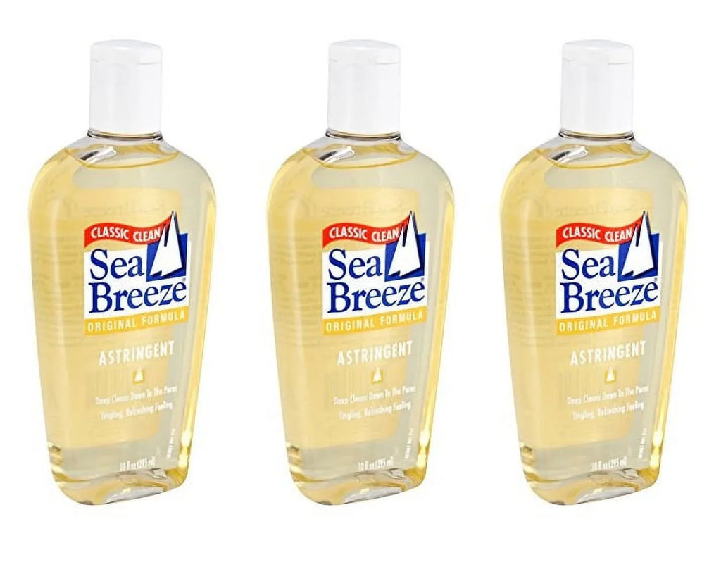 Sea Breeze Astringent Original Formula - 10 Oz (3 Pack) + Schick Slim Twin ST for Sensitive Skin