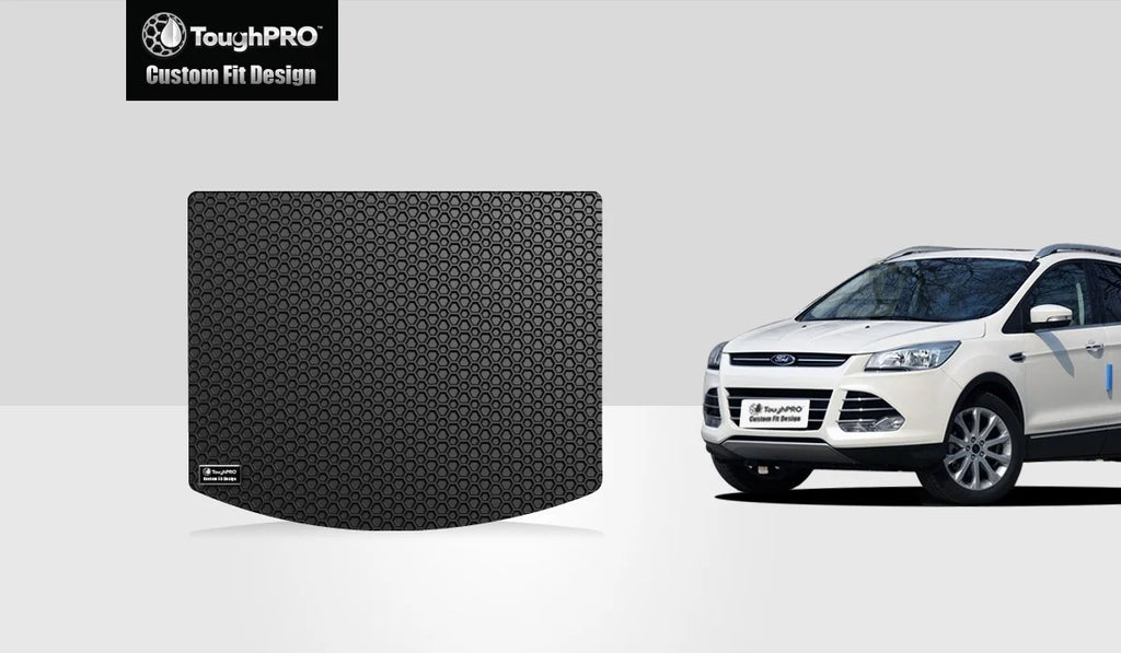TougRO - Cargo Mat Compatible with FORD Escape - All Weather Heavy Duty (Made in USA) - Ebony Rubber - 2017