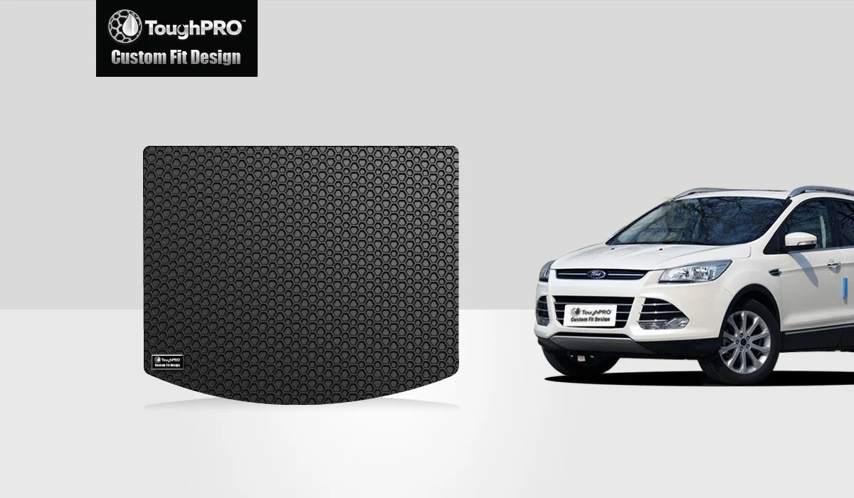 TougRO - Cargo Mat Compatible with FORD Escape - All Weather Heavy Duty (Made in USA) - Ebony Rubber - 2017