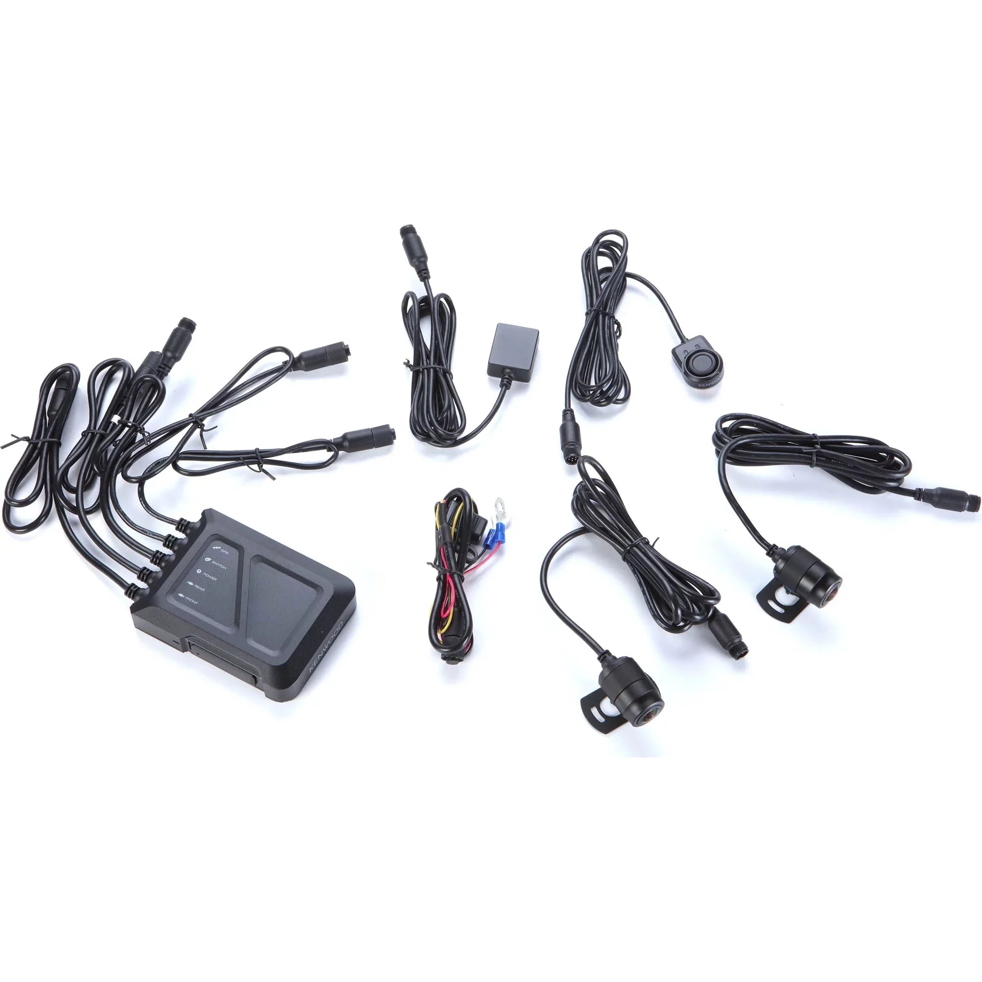 Kenwood STZ-RF200WD Motorsports HD Dash Cam with GPS and Rear-View Camera with a Kenwood STZ-RFCC100 optional 3.3ft (1m) camera extension cable