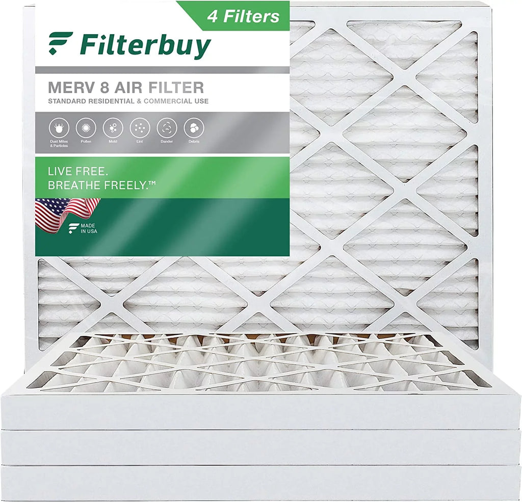 Filterbuy 16x18x2 MERV 8 Pleated HVAC AC Furnace Air Filters (4-Pack)