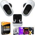 WFG700N/W INZONE Buds Truly Wireless Noise Cancelling Gaming Earbuds, White Bundle with 2 YR CPS Enhanced Protection Pack and Audio Essentials Software